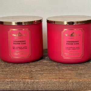 “TWO” White Barn Strawberry Pound Cake Scented Candles